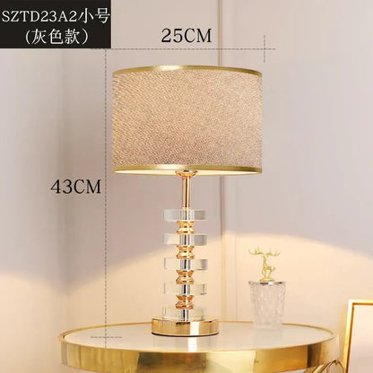 Modern gold and white crystal table lamp bedroom light