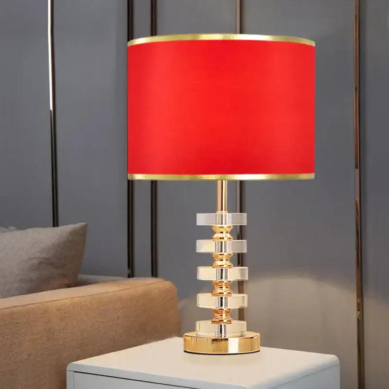 Modern gold and white crystal table lamp bedroom light
