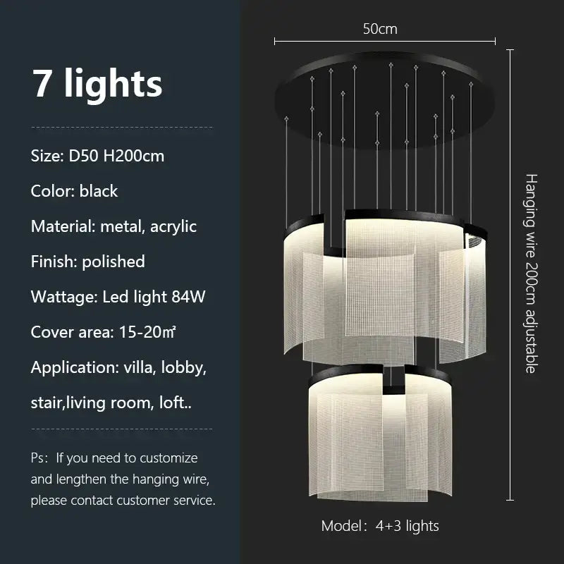 Modern gold and white acrylic led chandelier living room