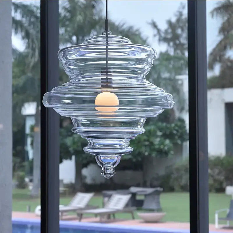 Modern gold and white glass chandelier dining room light