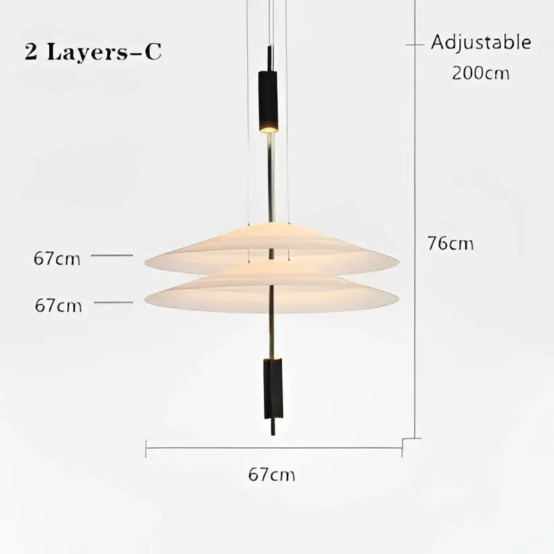 Modern gold and white designer saucer ufo pendant light living room