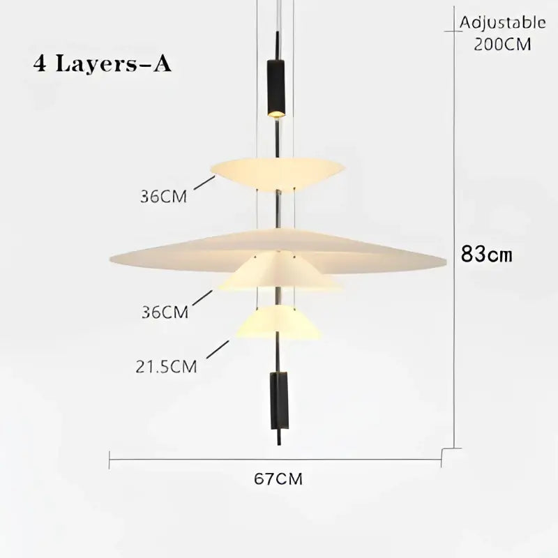 Modern gold and white designer saucer ufo pendant light living room