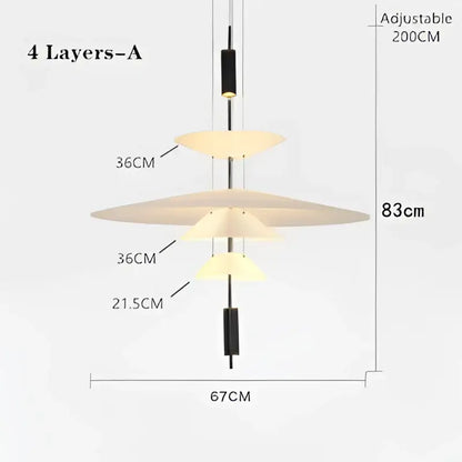 Modern gold and white designer saucer ufo pendant light living room