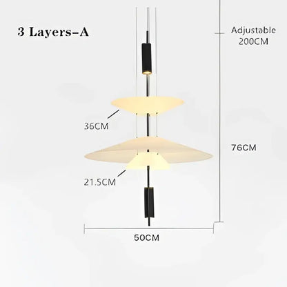 Modern gold and white designer saucer ufo pendant light living room