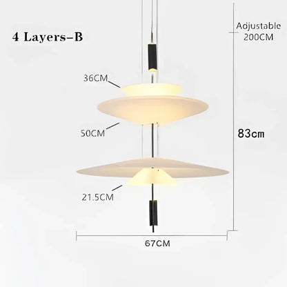 Modern gold and white designer saucer ufo pendant light living room