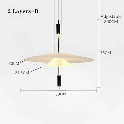Modern gold and white designer saucer ufo pendant light living room