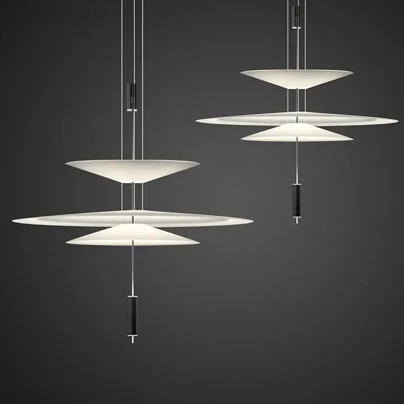 Modern gold and white designer saucer ufo pendant light living room
