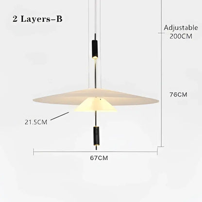 Modern gold and white designer saucer ufo pendant light living room