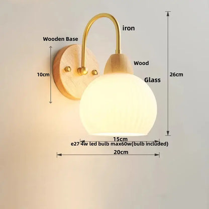 Modern gold and white glass wall lamp stair light