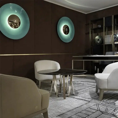 Modern gold and white led ufo wall sconces for bedroom ambiance