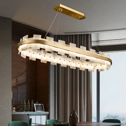 Modern gold and white marble bedroom chandelier led pendant lamp
