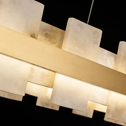 Modern gold and white marble bedroom chandelier led pendant lamp