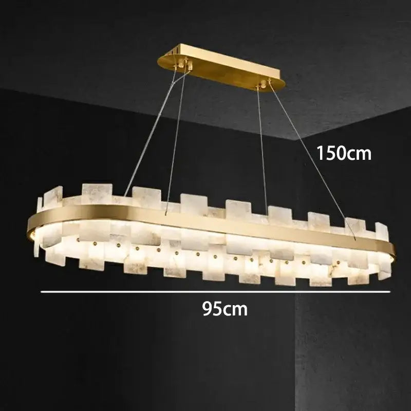 Modern gold and white marble bedroom chandelier led pendant lamp