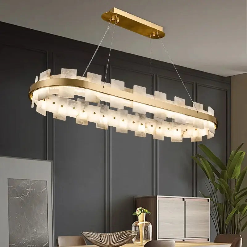 Modern gold and white marble bedroom chandelier led pendant lamp