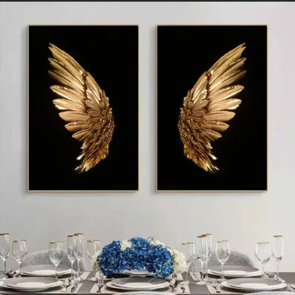 Modern gold angel wing led wall lamp bedroom art decor