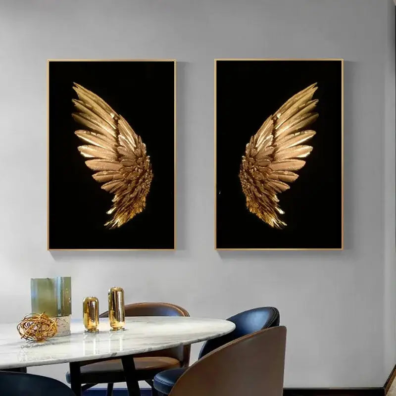 Modern gold angel wing led wall lamp bedroom art decor