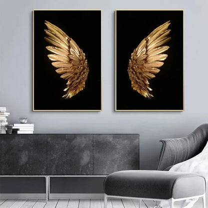 Modern gold angel wing led wall lamp bedroom art decor