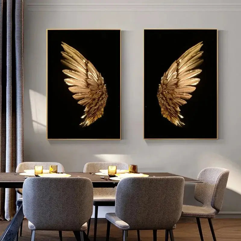 Modern gold angel wing led wall lamp bedroom art decor