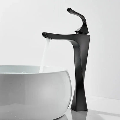 Modern gold angular basin faucet bathroom fixture