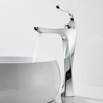 Modern gold angular basin faucet bathroom fixture