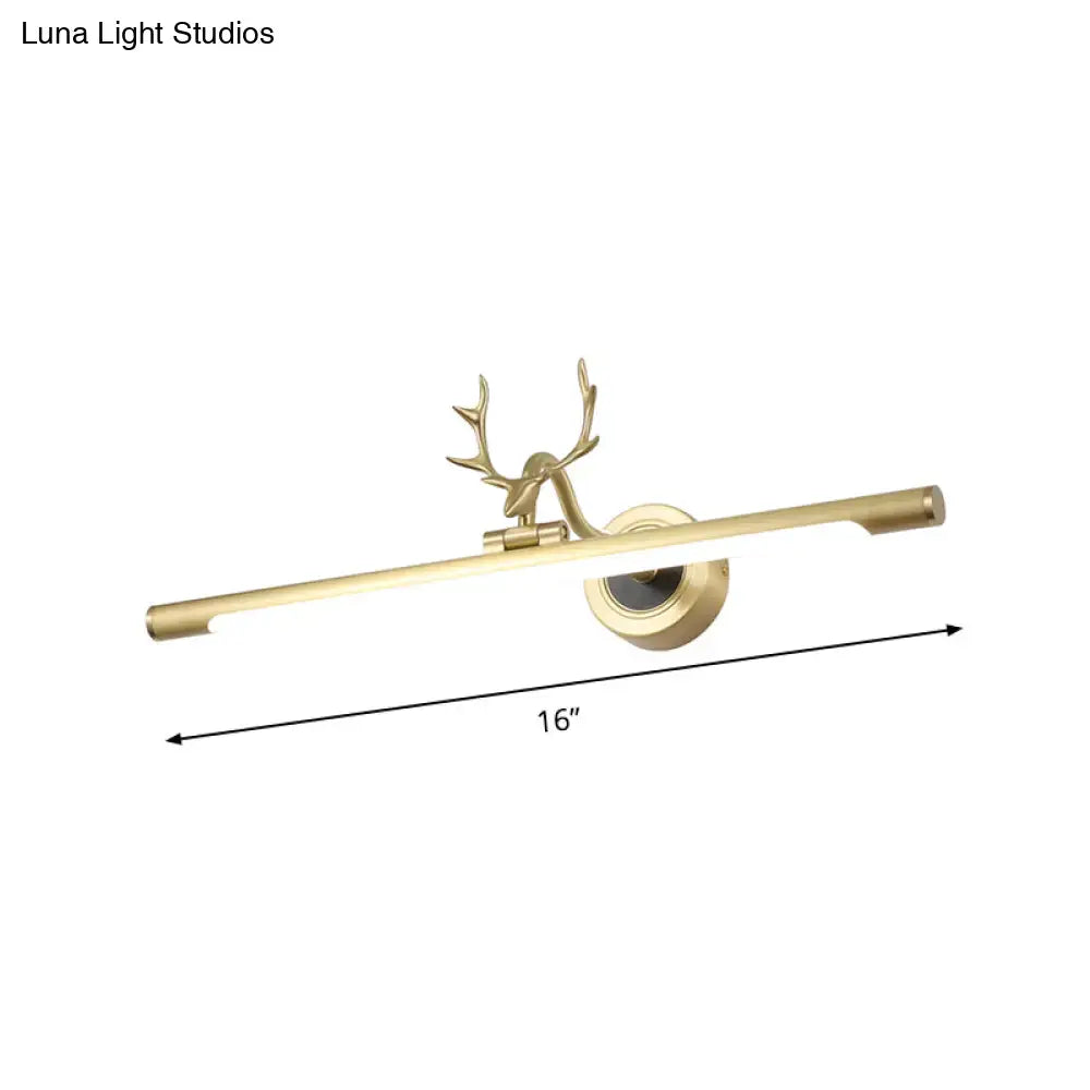 Modern gold antler deco bathroom vanity wall light