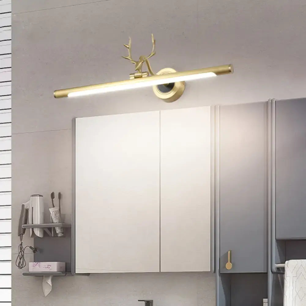 Modern gold antler deco bathroom vanity wall light