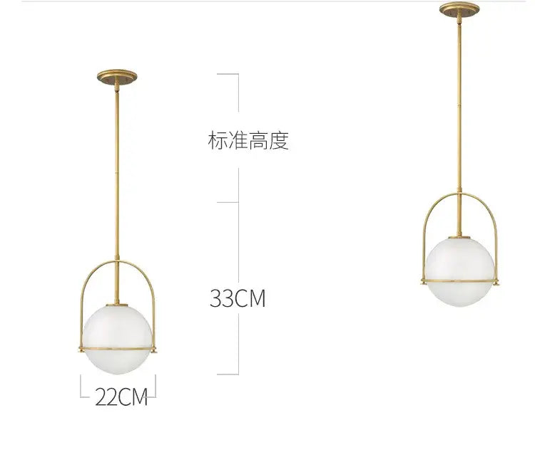 Modern gold arched glass bar pendant lamp kitchen light