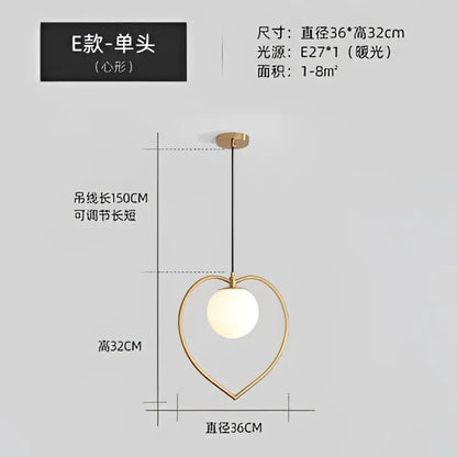 Modern gold arched glass bar pendant lamp kitchen light