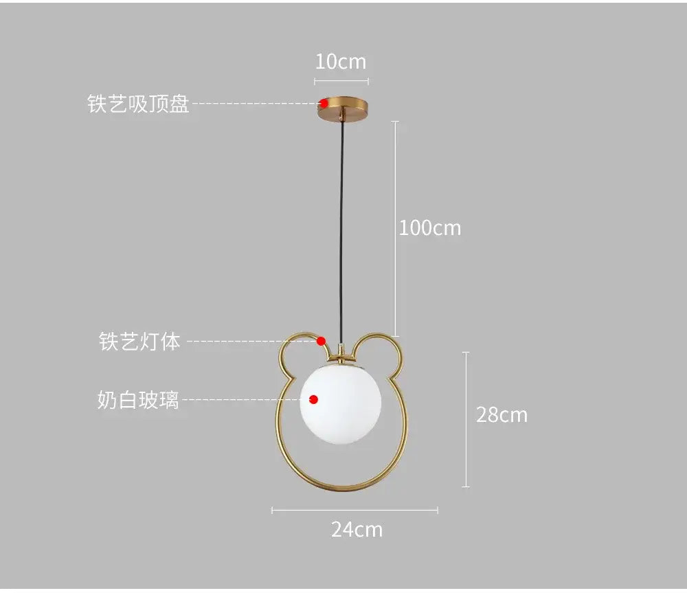 Modern gold arched glass bar pendant lamp kitchen light