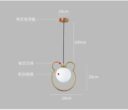 Modern gold arched glass bar pendant lamp kitchen light