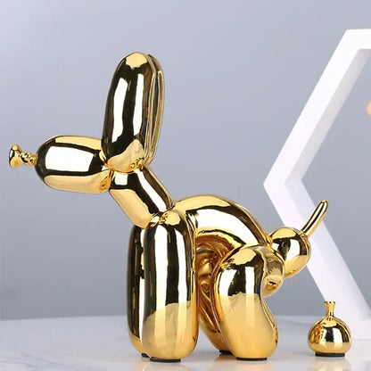Modern gold balloon dog statue living room resin art sculpture