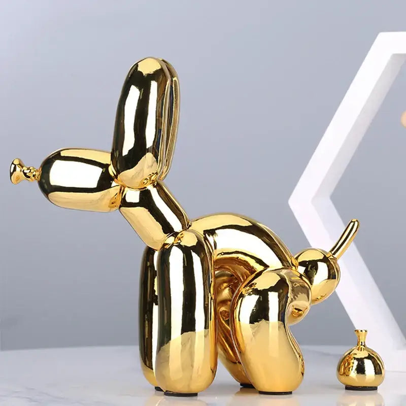 Modern gold balloon dog statue living room resin art sculpture