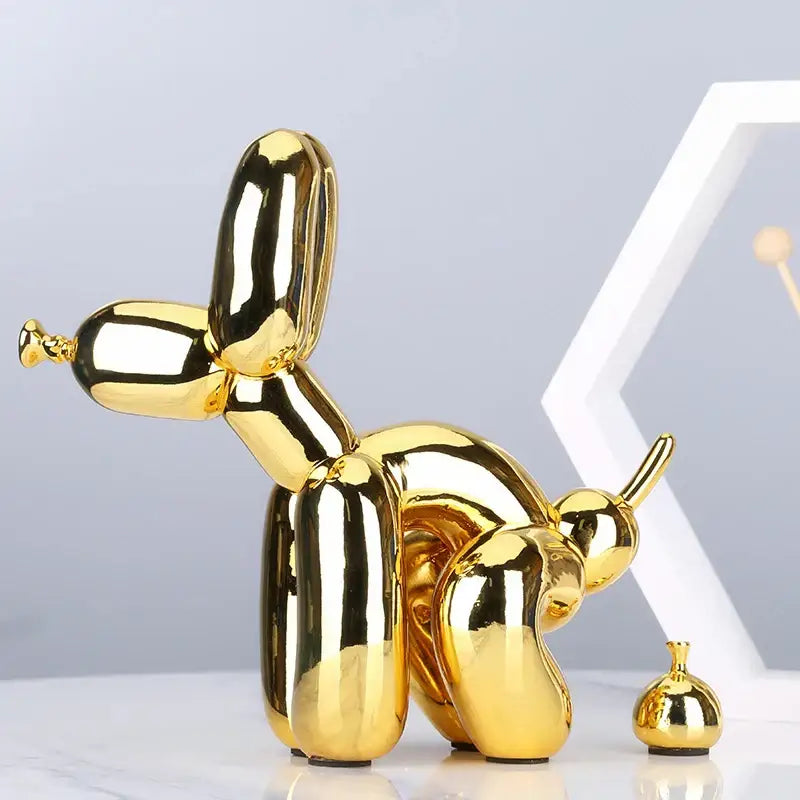 Modern gold balloon dog statue living room resin art sculpture