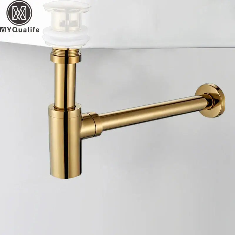 Modern gold basin tap siphon kit bathroom pop up drain