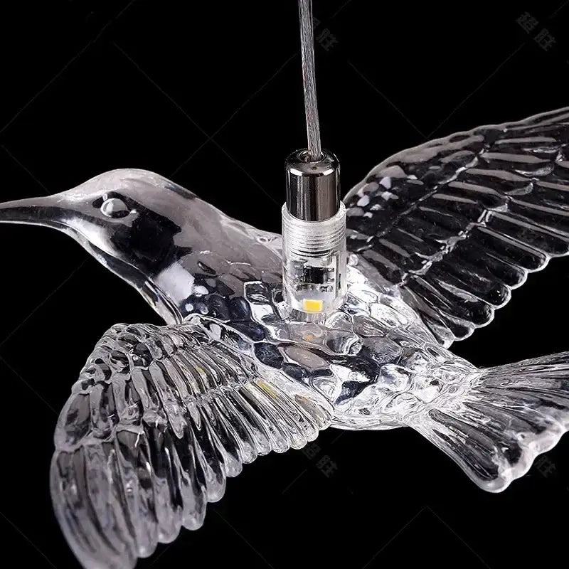 Modern gold bird design led chandelier for living room