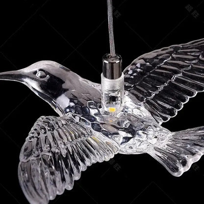 Modern gold bird design led chandelier for living room