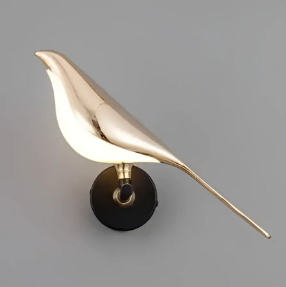 Modern gold bird led wall lamp for bedroom decor