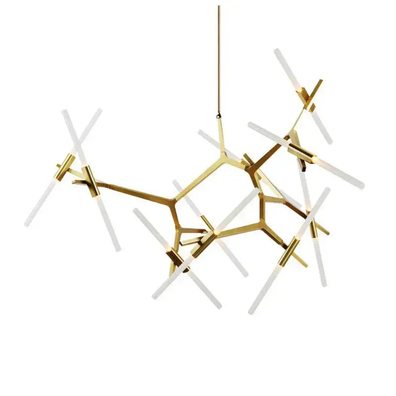 Modern gold & black branch suspension pendant light dining room