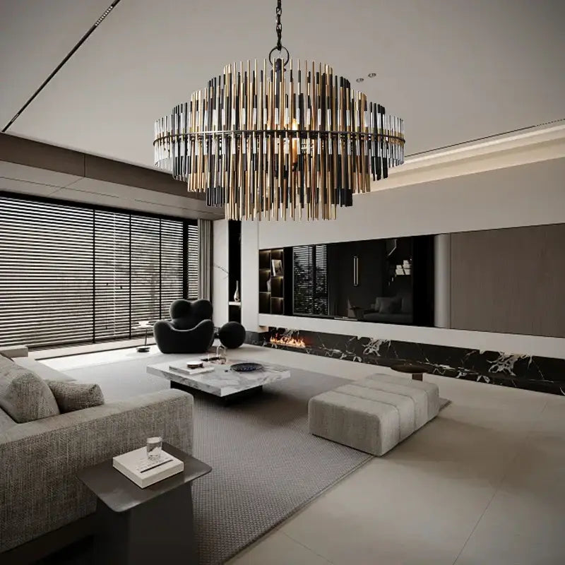 Modern gold & black brass pendant light for dining room