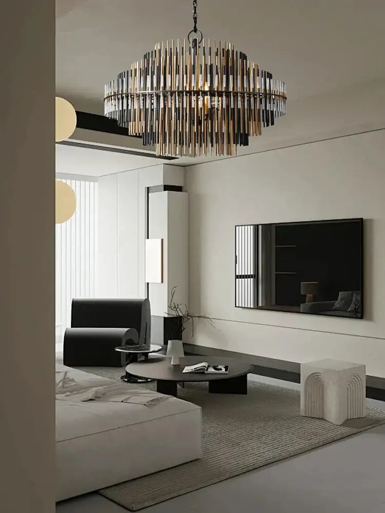 Modern gold & black brass pendant light for dining room