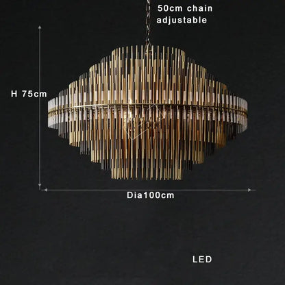 Modern gold & black brass pendant light for dining room