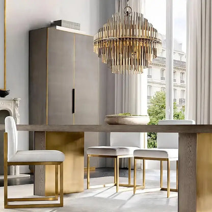 Modern gold & black brass pendant light for dining room
