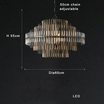 Modern gold & black brass pendant light for dining room