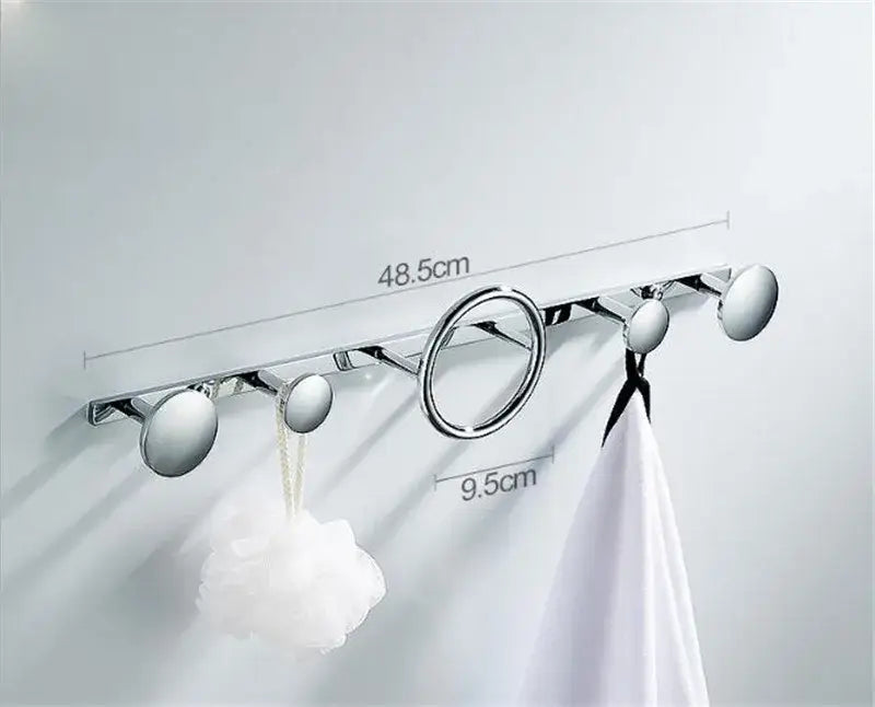 Modern gold & black brass towel hook set bathroom wall hanger