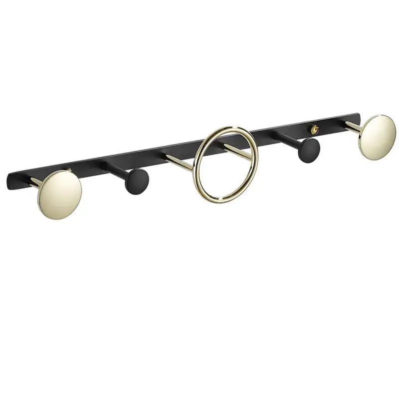 Modern gold & black brass towel hook set bathroom wall hanger