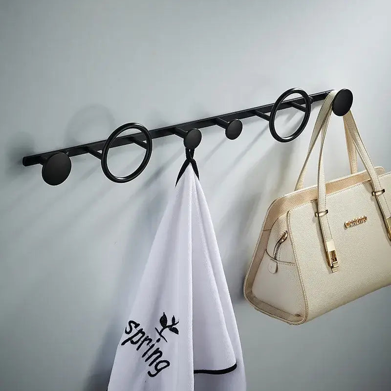 Modern gold & black brass towel hook set bathroom wall hanger