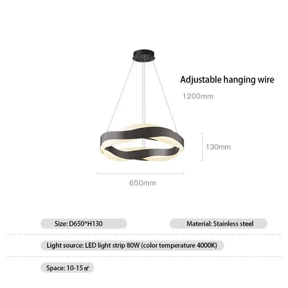 Modern gold & black circle pendant light living room chandelier