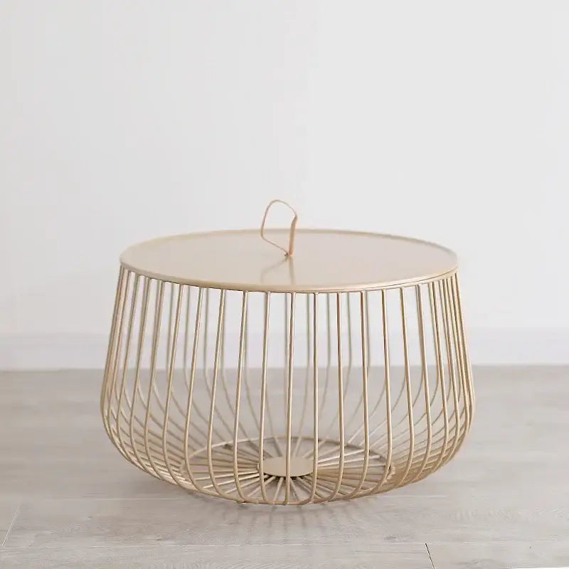 Modern gold & black coffee table living room wireframe side tables