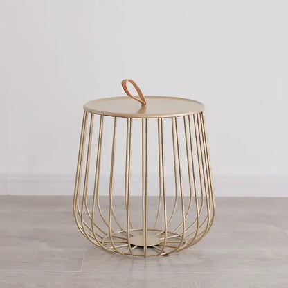 Modern gold & black coffee table living room wireframe side tables