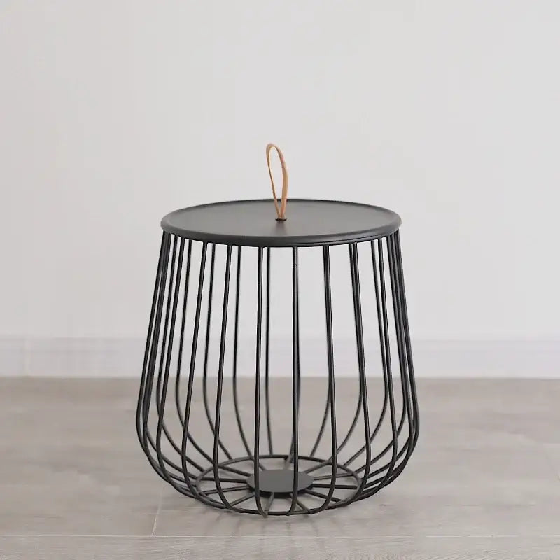 Modern gold & black coffee table living room wireframe side tables